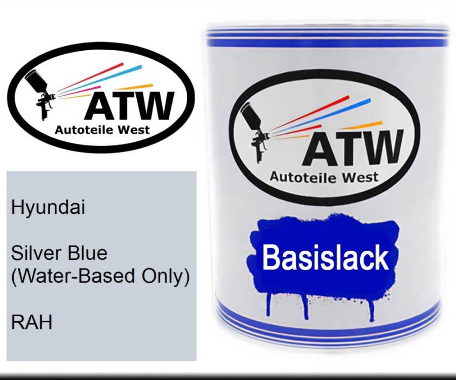 Hyundai, Silver Blue (Water-Based Only), RAH: 1L Lackdose, von ATW Autoteile West.